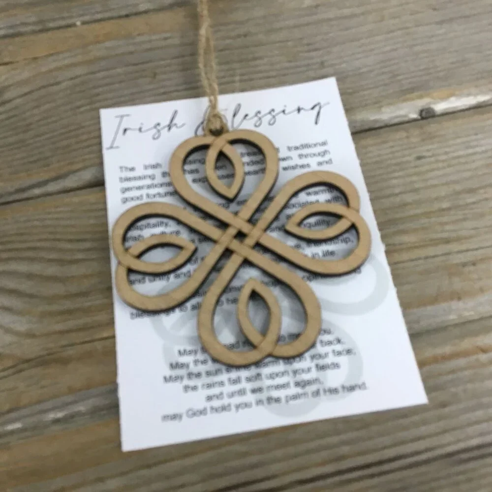 Irish Blessings Four Leaf Clover Story Card Ornament